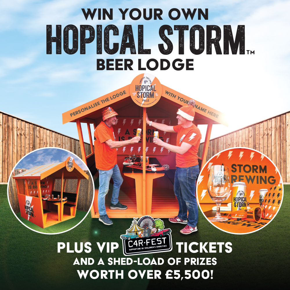 Win a Personalised Hopical Storm Beer Lodge, VIP CarFest Tickets, and